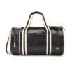 Fred Perry Classic Barrel Bag - Black/Ecru -Emporio Clothing Shop fred perry classic barrel bag black ecru p44637 467704 image