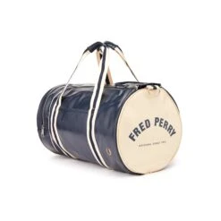 Fred Perry Classic Barrel Bag - Navy/Ecru -Emporio Clothing Shop fred perry classic barrel bag navy ecru p44638 467702 image