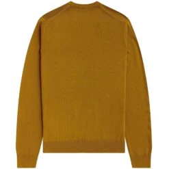 Fred Perry Classic Crew Neck Jumper - Dark Caramel -Emporio Clothing Shop fred perry classic crew neck jumper dark caramel p59575 878897 image