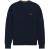 Fred Perry Classic Crew Neck Jumper - Navy -Emporio Clothing Shop fred perry classic crew neck jumper navy p59576 878783 image