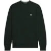 Fred Perry Classic Crew Neck Jumper - Night Green -Emporio Clothing Shop fred perry classic crew neck jumper night green p59573 878902 image