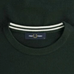 Fred Perry Classic Crew Neck Jumper - Night Green -Emporio Clothing Shop fred perry classic crew neck jumper night green p59573 878907 image