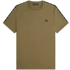 Fred Perry Contrast Tape Ringer T-Shirt - Shaded Stone