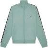 Fred Perry Contrast Taped Track Jacket - Silver Blue