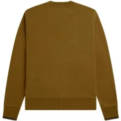 Fred Perry Crew Neck Sweatshirt - Dark Caramel -Emporio Clothing Shop fred perry crew neck sweatshirt dark caramel p59582 878778 image