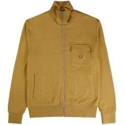 Fred Perry Funnel Neck Track Jacket - Dark Caramel