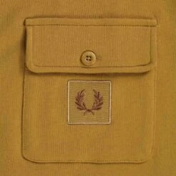 Fred Perry Funnel Neck Track Jacket - Dark Caramel -Emporio Clothing Shop fred perry funnel neck track jacket dark caramel p59456 878972 image