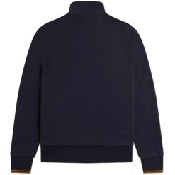 Fred Perry Half Zip Sweatshirt - Navy And Caramel -Emporio Clothing Shop fred perry half zip sweatshirt navy and caramel p60305 885658 image