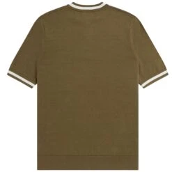 Fred Perry K5 Textured Front Knitted Henley - Shaded Stone -Emporio Clothing Shop fred perry k5 textured front knitted henley shaded stone p57393 830744 image