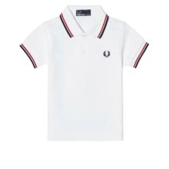 Fred Perry Kids My First Fred Perry Shirt - White, Red & Navy