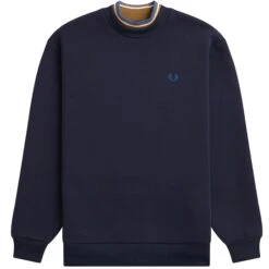 Fred Perry Knitted Rib Sweatshirt - Navy