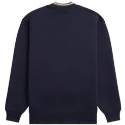Fred Perry Knitted Rib Sweatshirt - Navy -Emporio Clothing Shop fred perry knitted rib sweatshirt navy p56841 817450 image