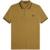 Fred Perry M3600 Twin Tipped Polo Shirt - Dark Caramel