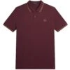 Fred Perry M3600 Twin Tipped Polo Shirt - Oxblood -Emporio Clothing Shop fred perry m3600 twin tipped polo shirt oxblood p59477 877157 image