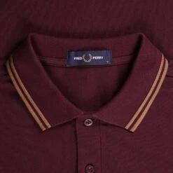 Fred Perry M3600 Twin Tipped Polo Shirt - Oxblood -Emporio Clothing Shop fred perry m3600 twin tipped polo shirt oxblood p59477 877163 image