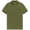 Fred Perry M3600 Twin Tipped Polo Shirt - Uniform Green