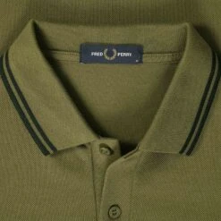 Fred Perry M3600 Twin Tipped Polo Shirt - Uniform Green -Emporio Clothing Shop fred perry m3600 twin tipped polo shirt uniform green p55343 778262 image