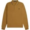Fred Perry M3636 Long Sleeve Polo Shirt - Dark Caramel 2 Fred Perry M3636 Long Sleeve Polo Shirt - Dark Caramel -Emporio Clothing Shop fred perry m3636 long sleeve polo shirt dark caramel p59485 877629 image