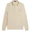 Fred Perry M3636 Long Sleeve Polo Shirt - Oatmeal -Emporio Clothing Shop fred perry m3636 long sleeve polo shirt oatmeal p59486 876811 image