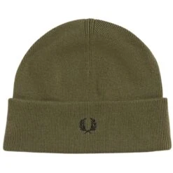 Fred Perry Merino Wool Beanie - Uniform Green