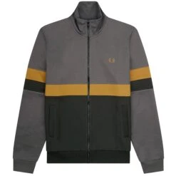 Fred Perry Panelled Track Jacket - Gunmetal Grey