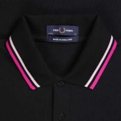 Fred Perry Reissues M12 Twin Tipped Polo Shirt - Black/Indi -Emporio Clothing Shop fred perry reissues m12 twin tipped polo shirt black indi p58893 861490 image
