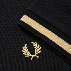 Fred Perry Reissues M2 Single Tipped Polo - Black/Champagne -Emporio Clothing Shop fred perry reissues m2 single tipped polo black champagne p34056 224692 image