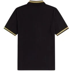 Fred Perry Reissues M2 Single Tipped Polo - Black/Champagne -Emporio Clothing Shop fred perry reissues m2 single tipped polo black champagne p34056 830287 image