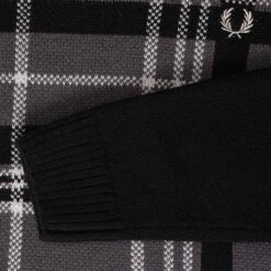 Fred Perry Tartan Panel Jumper - Black -Emporio Clothing Shop fred perry tartan panel jumper black p56714 816737 image