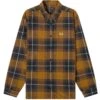 Fred Perry Tartan Shirt - Dark Caramel