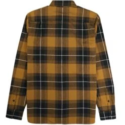 Fred Perry Tartan Shirt - Dark Caramel -Emporio Clothing Shop fred perry tartan shirt dark caramel p59825 884575 image