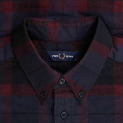 Fred Perry Tartan Shirt - Oxblood 7 Fred Perry Tartan Shirt - Oxblood -Emporio Clothing Shop fred perry tartan shirt oxblood p59489 876840 image