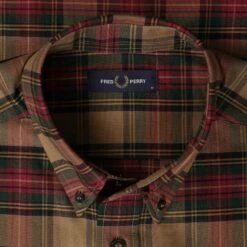 Fred Perry Tartan Shirt - Shaded Stone -Emporio Clothing Shop fred perry tartan shirt shaded stone p55435 780609 image