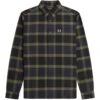 Fred Perry Tartan Shirt - Uniform Green 2 Fred Perry Tartan Shirt - Uniform Green -Emporio Clothing Shop fred perry tartan shirt uniform green p60587 892897 image