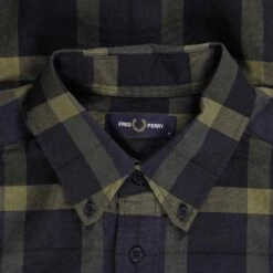 Fred Perry Tartan Shirt - Uniform Green -Emporio Clothing Shop fred perry tartan shirt uniform green p60587 892902 image