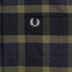 Fred Perry Tartan Shirt - Uniform Green -Emporio Clothing Shop fred perry tartan shirt uniform green p60587 892907 image