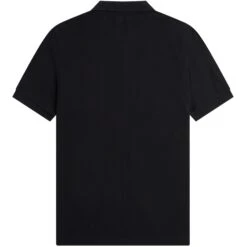 Fred Perry Textured Zip Neck Polo Shirt - Black -Emporio Clothing Shop fred perry textured zip neck polo shirt black p59580 878813 image
