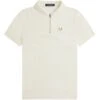 Fred Perry Textured Zip Neck Polo Shirt - Ecru -Emporio Clothing Shop fred perry textured zip neck polo shirt ecru p60588 892877 image