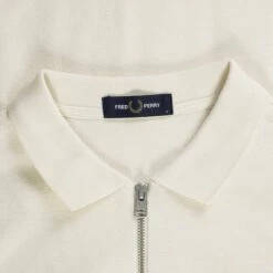 Fred Perry Textured Zip Neck Polo Shirt - Ecru 7 Fred Perry Textured Zip Neck Polo Shirt - Ecru -Emporio Clothing Shop fred perry textured zip neck polo shirt ecru p60588 892882 image