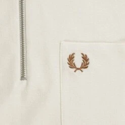 Fred Perry Textured Zip Neck Polo Shirt - Ecru 8 Fred Perry Textured Zip Neck Polo Shirt - Ecru -Emporio Clothing Shop fred perry textured zip neck polo shirt ecru p60588 892887 image