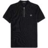 Fred Perry Waffle Texture Polo Shirt - Black -Emporio Clothing Shop fred perry waffle texture polo shirt black p59653 879417 image