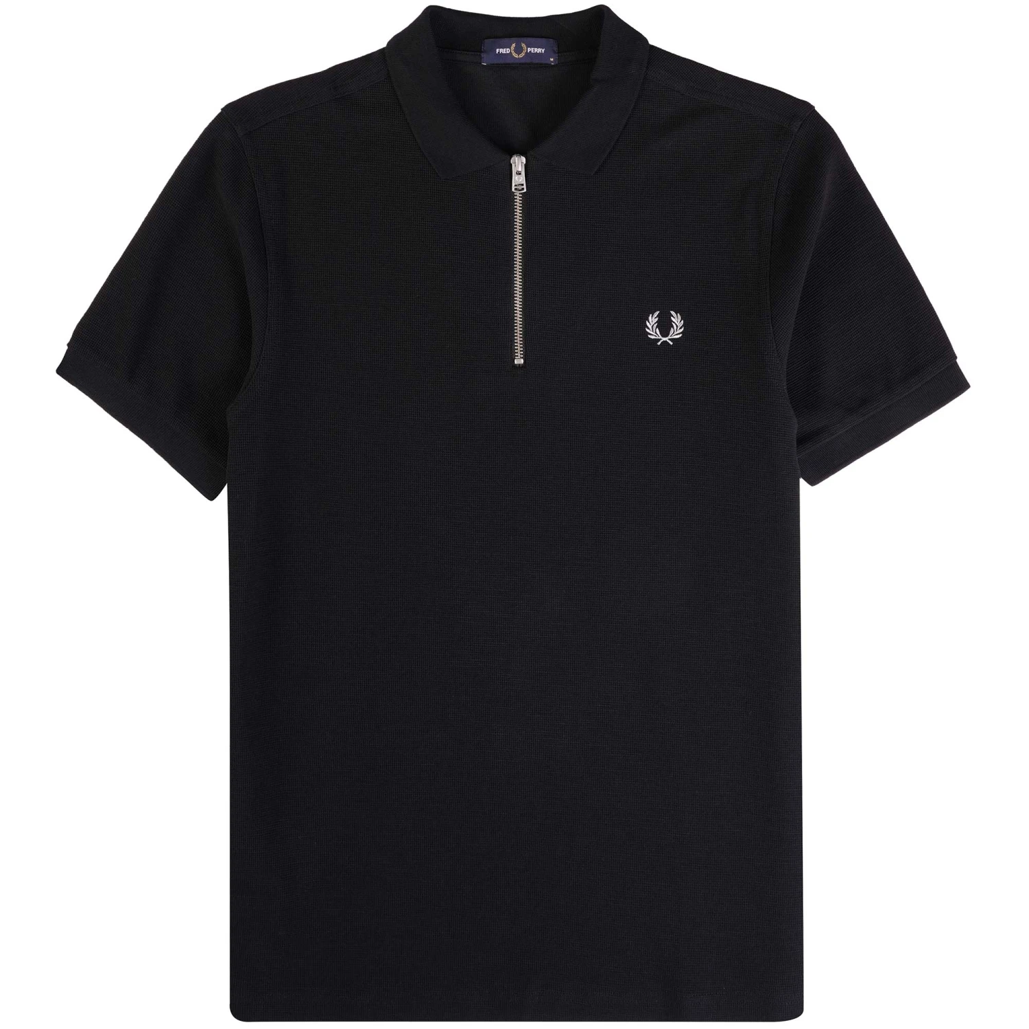 Fred Perry Waffle Texture Polo Shirt - Black 3 Fred Perry Waffle Texture Polo Shirt - Black