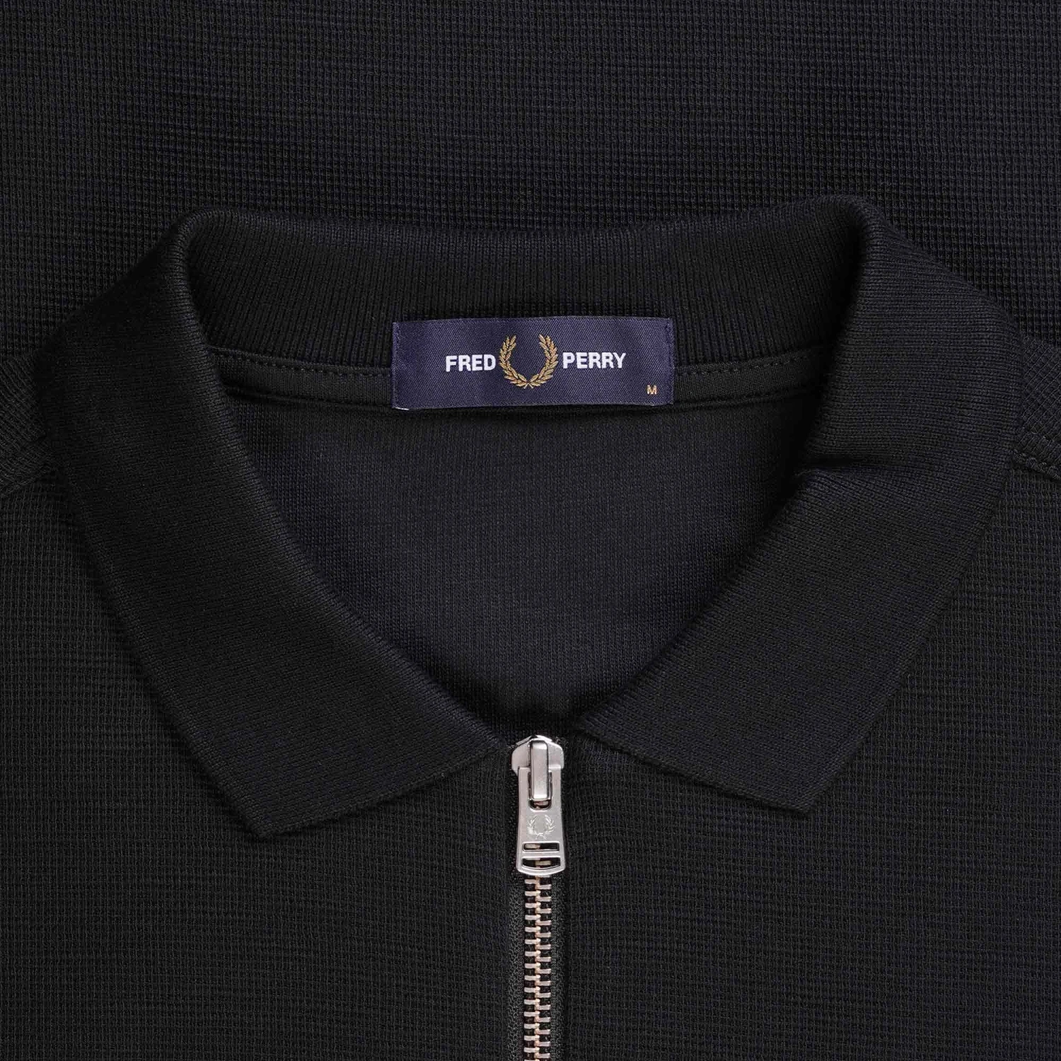 Fred Perry Waffle Texture Polo Shirt - Black 4 Fred Perry Waffle Texture Polo Shirt - Black - Image 2