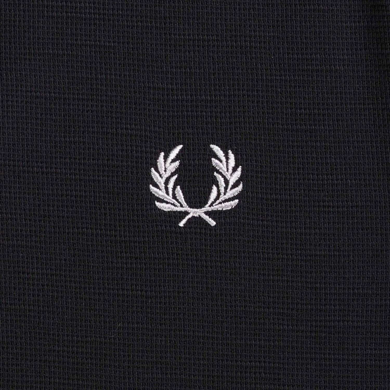 Fred Perry Waffle Texture Polo Shirt - Black 5 Fred Perry Waffle Texture Polo Shirt - Black - Image 3