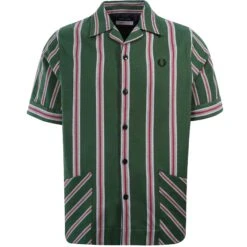 Vertical Stripe Shirt - Kelp Green