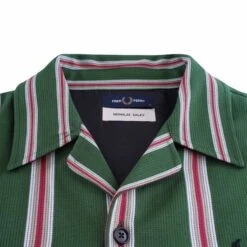 Vertical Stripe Shirt - Kelp Green -Emporio Clothing Shop fred perry x nicholas daley vertical stripe shirt kelp green p54362 746711 image