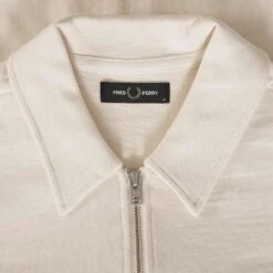 Fred Perry Zip Through Sweatshirt - Ecru 8 Fred Perry Zip Through Sweatshirt - Ecru -Emporio Clothing Shop fred perry zip through sweatshirt ecru p56238 802952 image