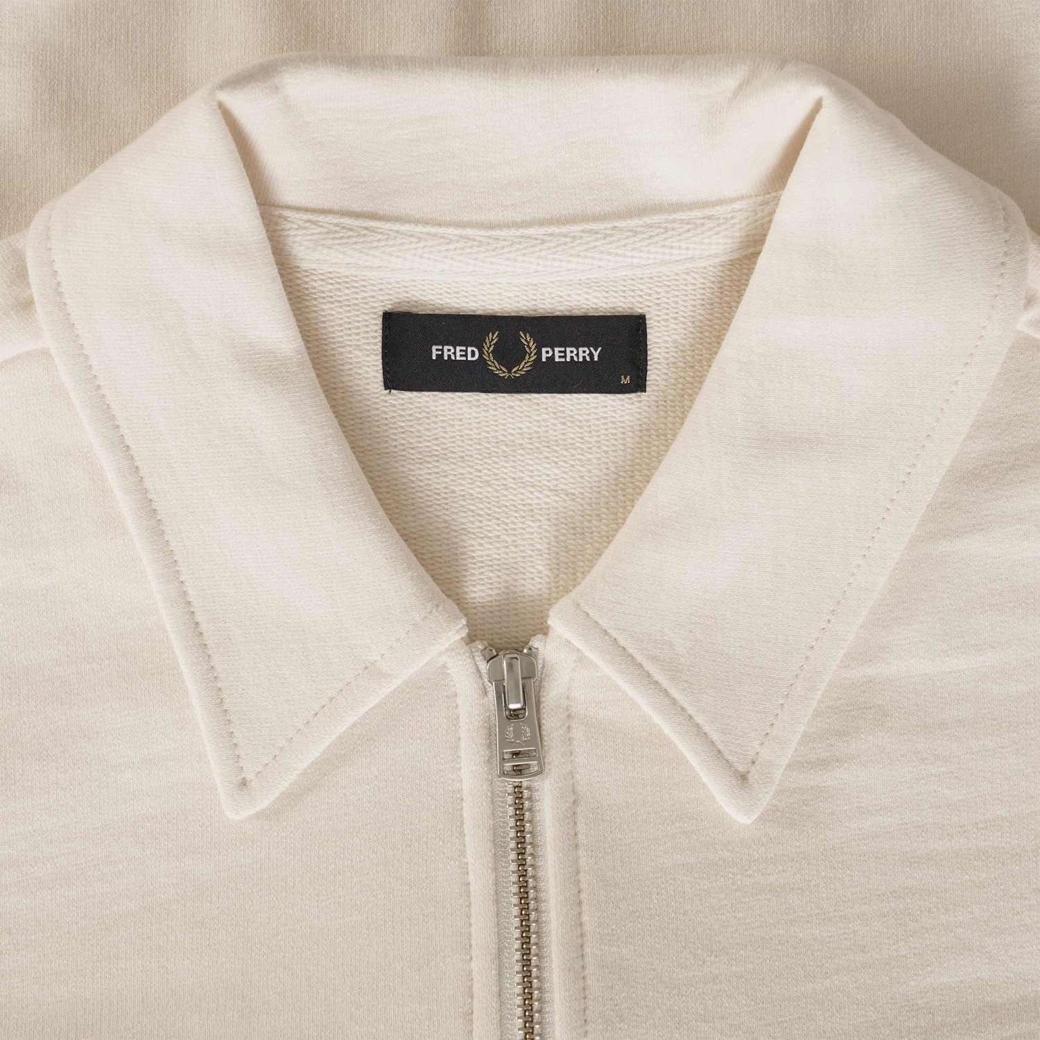 Fred Perry Zip Through Sweatshirt - Ecru 4 Fred Perry Zip Through Sweatshirt - Ecru - Image 2