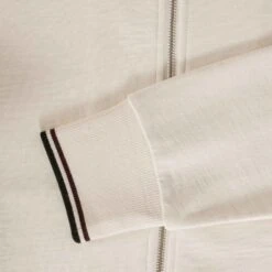 Fred Perry Zip Through Sweatshirt - Ecru 9 Fred Perry Zip Through Sweatshirt - Ecru -Emporio Clothing Shop fred perry zip through sweatshirt ecru p56238 802957 image