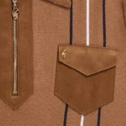 Gabicci Vintage 1973 50th Anniversary Robyn Zip Up Polo Shirt - Honeycomb -Emporio Clothing Shop gabicci vintage 1973 50th anniversary robyn zip up polo shirt honeycomb p58724 856947 image